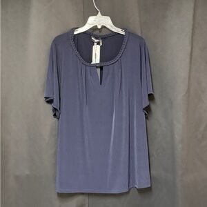Karl Lagerfeld Navy Blouse Size: 2XL